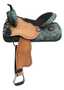 16" Double T  barrel style saddle with spur rowel conchos