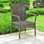 Malibu Resin Pandan/Steel Arm Chair with Cushions - Espresso/Spice