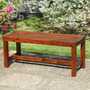 Hialeah Acacia Americana 55" Backless Bench with Contoured Seat