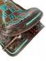 12" Double T  Barrel Style Saddle with Teal Gator Patchwork Pattern