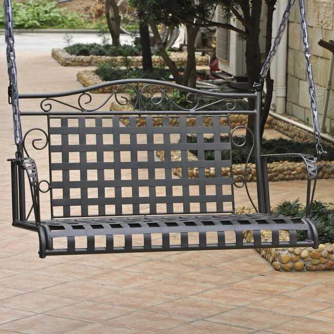 Madison Wrought Iron Porch Swing (3 Colors Available)